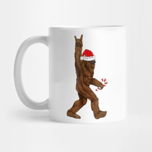 Santa Bigfoot Christmas Lights Rock Sasquatch Believe Mug